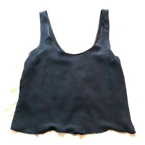 Paige Navy Silk Tank Top